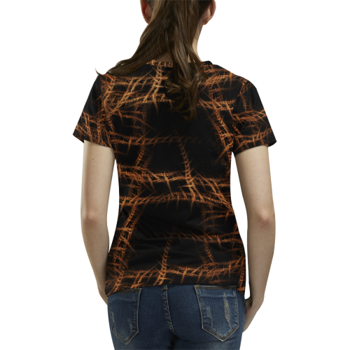 Trapped All Over Print T-Shirt for Women (USA Size) (Model T40)