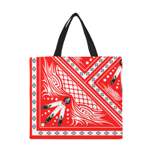 Deeds well Done Red All Over Print Canvas Tote Bag/Large (Model 1699)