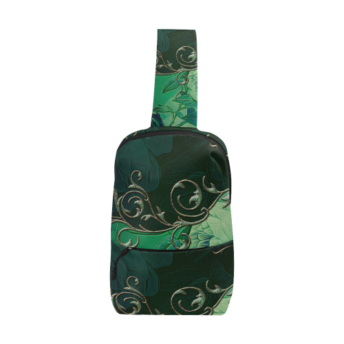 Green floral design Chest Bag (Model 1678)