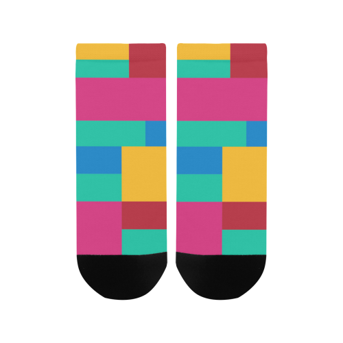 Rainbow Color Blocks Women's Ankle Socks
