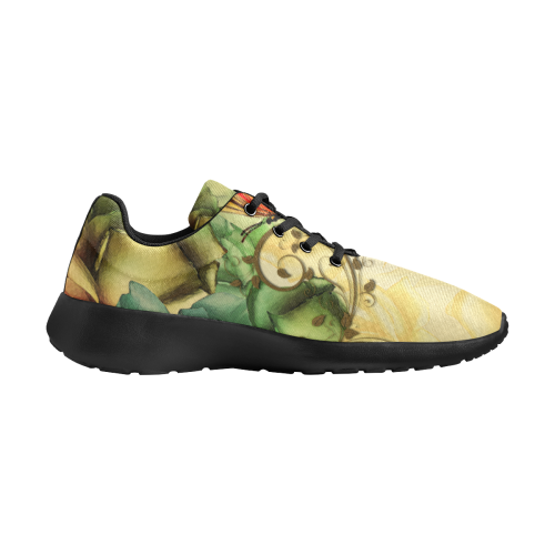 Colorful flowers with butterflies Men's Athletic Shoes (Model 0200)
