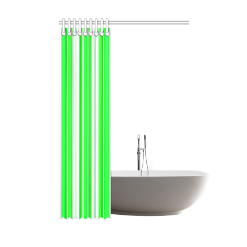 Neon Green Stripes Shower Curtain 48"x72"