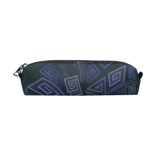 Psychedelic 3D Square Spirals - blue and violet Pencil Pouch/Small (Model 1681)