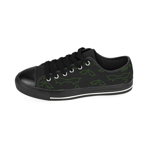 Green Neon Bats Men's Classic Canvas Shoes/Large Size (Model 018)