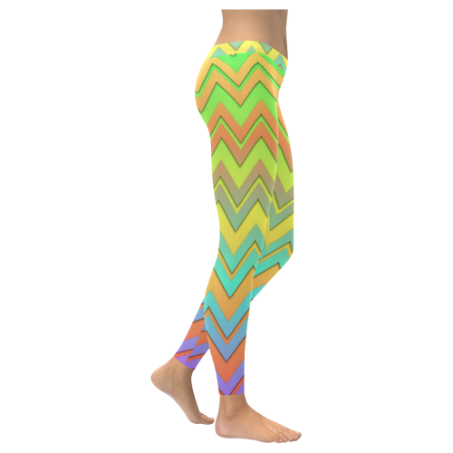 Summer Chevrons Women's Low Rise Leggings (Invisible Stitch) (Model L05)