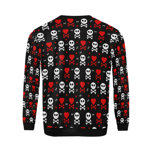 Skull and Crossbones All Over Print Crewneck Sweatshirt for Men (Model H18)