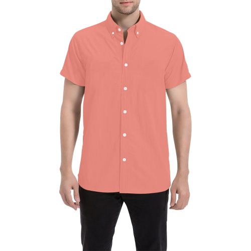 color tea rose Men's All Over Print Short Sleeve Shirt (Model T53)