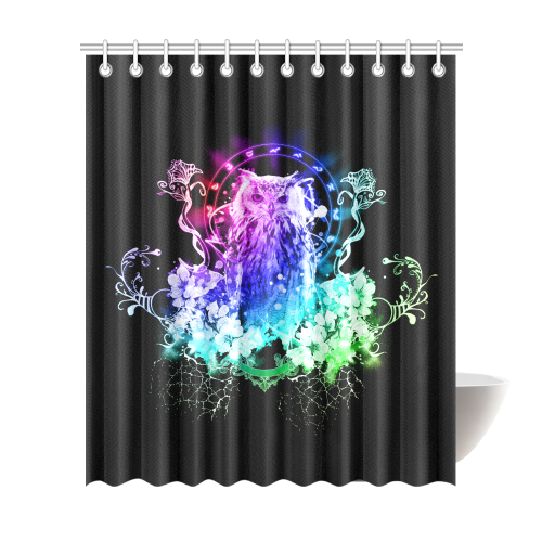 Colorful owl Shower Curtain 72"x84"