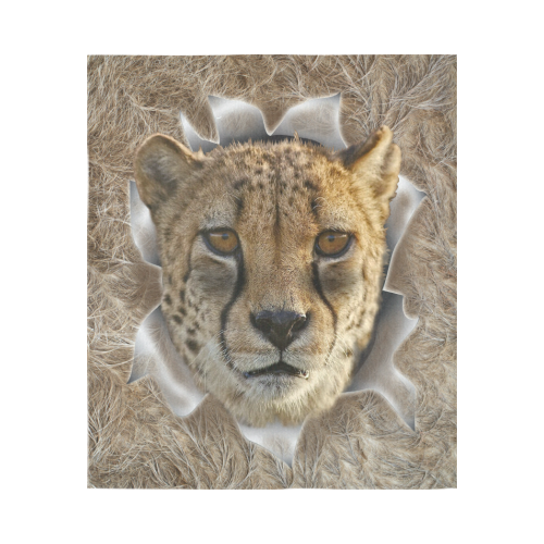 Cheetah in action Cotton Linen Wall Tapestry 51"x 60"