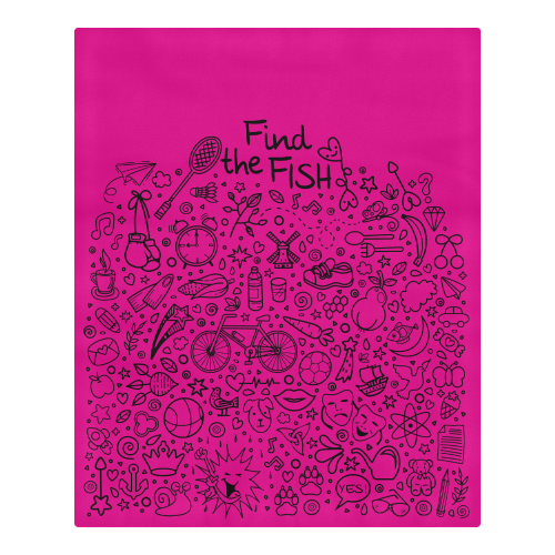 Picture Search Riddle - Find The Fish 1 3-Piece Bedding Set