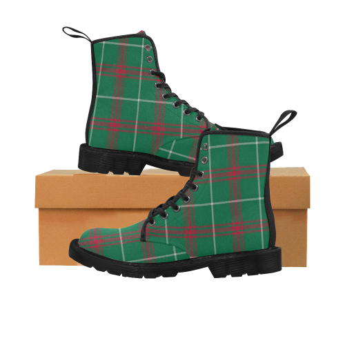 Welsh National Tartan Martin Boots for Men (Black) (Model 1203H)
