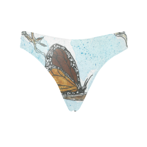 Butterfly Thong Women's All Over Print Thongs (Model L30)