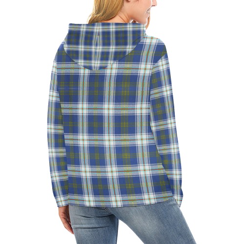 TARTAN PATTERN 76 All Over Print Hoodie for Women (USA Size) (Model H13)
