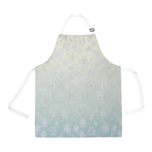 Frosty Day Snowflakes on Misty Sky All Over Print Apron