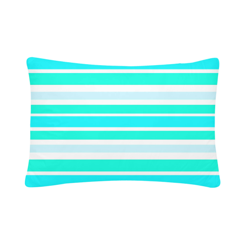Turquoise Green Stripes Custom Pillow Case 20"x 30" (One Side) (Set of 2)
