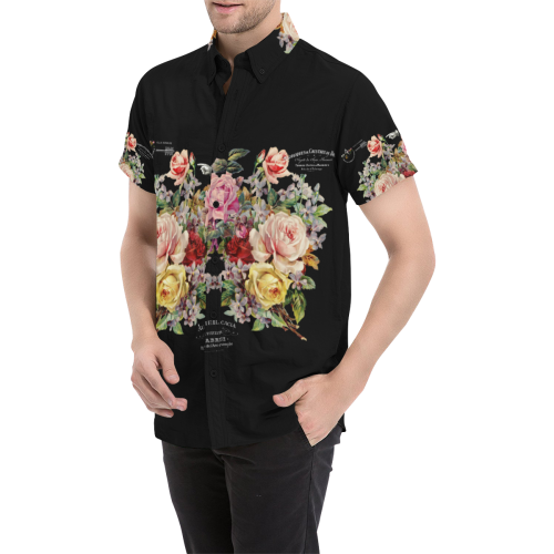 Nuit des Roses Men's All Over Print Short Sleeve Shirt/Large Size (Model T53)