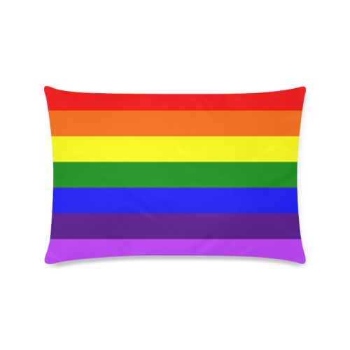 Rainbow Flag (Gay Pride - LGBTQIA+) Custom Zippered Pillow Case 16"x24"(Twin Sides)