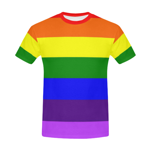 Rainbow Flag (Gay Pride - LGBTQIA+) All Over Print T-Shirt for Men/Large Size (USA Size) Model T40)