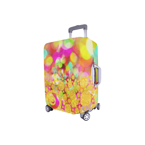 Colored Bokeh Pattern with Glitter Polka Dots Luggage Cover/Small 18"-21"