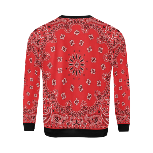 KERCHIEF PATTERN RED All Over Print Crewneck Sweatshirt for Men/Large (Model H18)