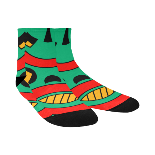 African Scary Tribal Quarter Socks