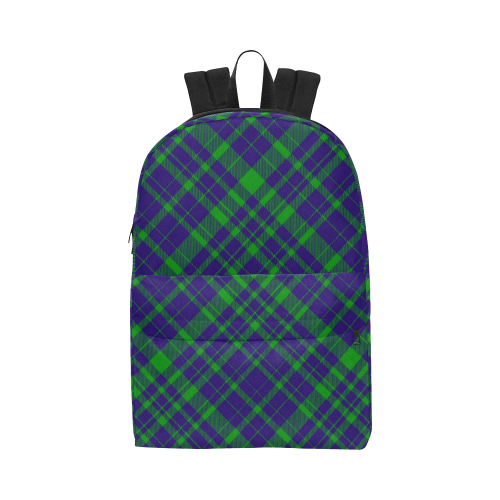 Diagonal Green & Purple Plaid Modern Style Unisex Classic Backpack (Model 1673)