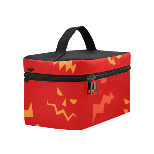 Pumpkin Faces HALLOWEEN RED Cosmetic Bag/Large (Model 1658)