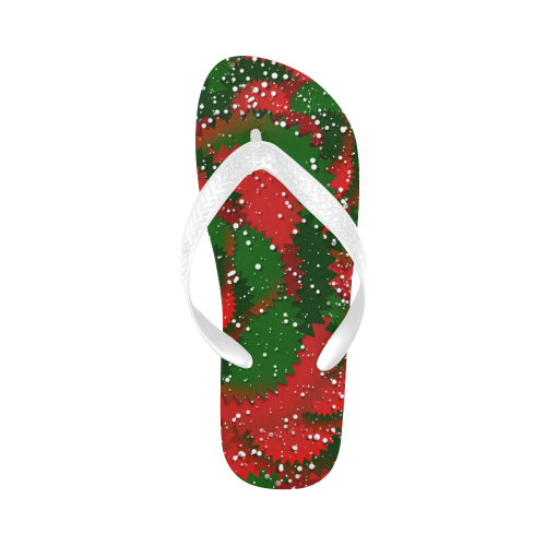 Christmas Snow Red and Green Flip Flops for Men/Women (Model 040)