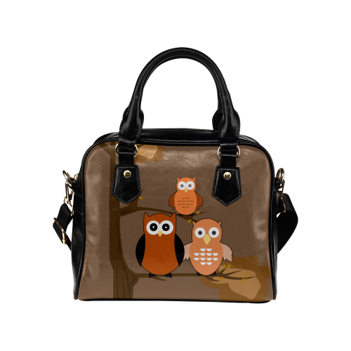 Orange Owls Shoulder Handbag (Model 1634)
