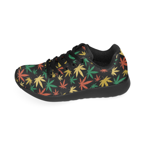 Cannabis Pattern Kid's Running Shoes (Model 020)