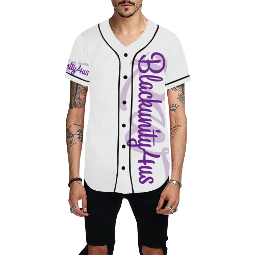 New Purple & White By RW All Over Print Baseball Jersey for Men (Model T50)