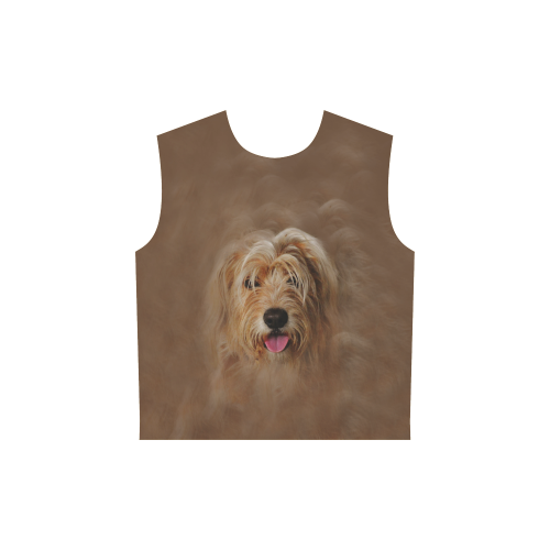 Goldendoodle III All Over Print Sleeveless Hoodie for Women (Model H15)