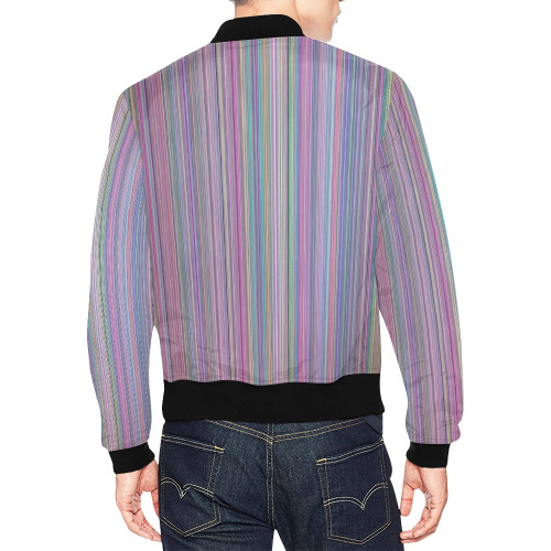 Broken TV screen rainbow stripe All Over Print Bomber Jacket for Men/Large Size (Model H19)