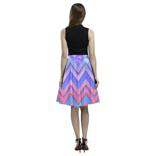 Chevron Love Melete Pleated Midi Skirt (Model D15)