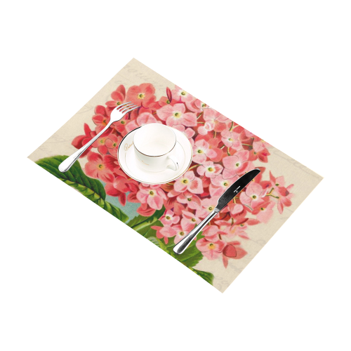 pink hydrangia Placemat 12’’ x 18’’ (Four Pieces)