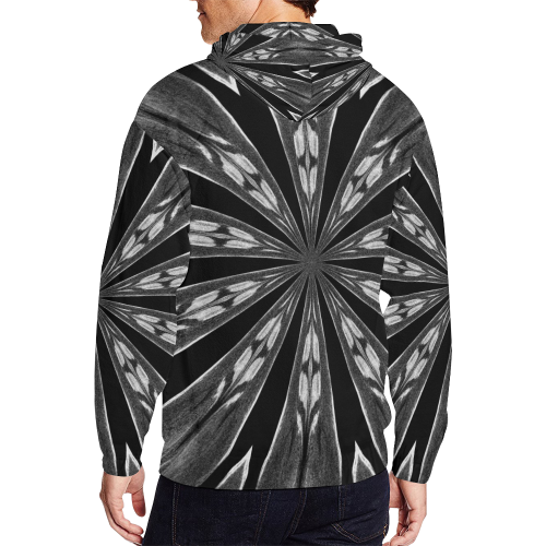 NATIVE All Over Print Full Zip Hoodie for Men/Large Size (Model H14)