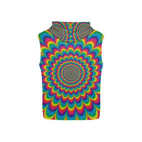Crazy Psychedelic Flower Power Hippie Mandala All Over Print Sleeveless Hoodie for Kid (Model H15)