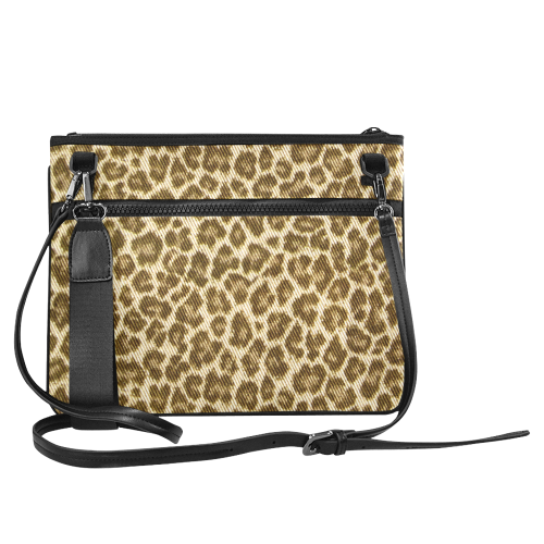 Leopard Fabric Animal Pattern Slim Clutch Bag (Model 1668)