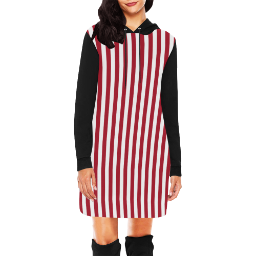 andy_stripes2 All Over Print Hoodie Mini Dress (Model H27)