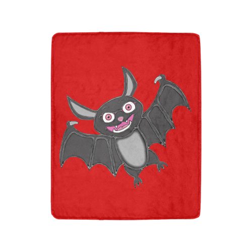 Cute Halloween Bat Red Ultra-Soft Micro Fleece Blanket 40"x50"