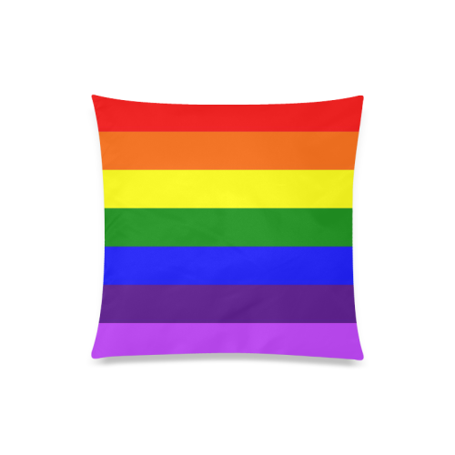 Rainbow Flag (Gay Pride - LGBTQIA+) Custom Zippered Pillow Case 20"x20"(Twin Sides)
