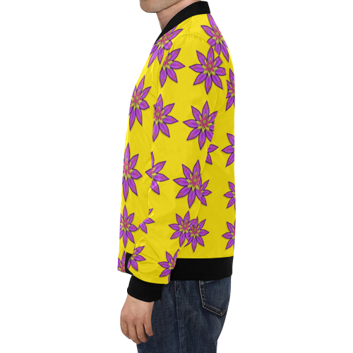 fantasy flower in the happy jungle of beauty All Over Print Bomber Jacket for Men/Large Size (Model H19)