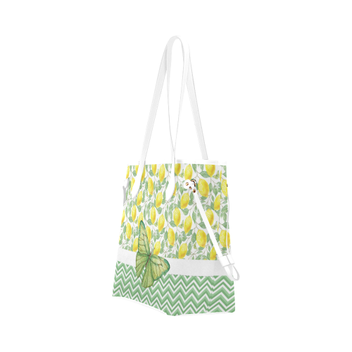 Butterfly And Lemons Clover Canvas Tote Bag (Model 1661)