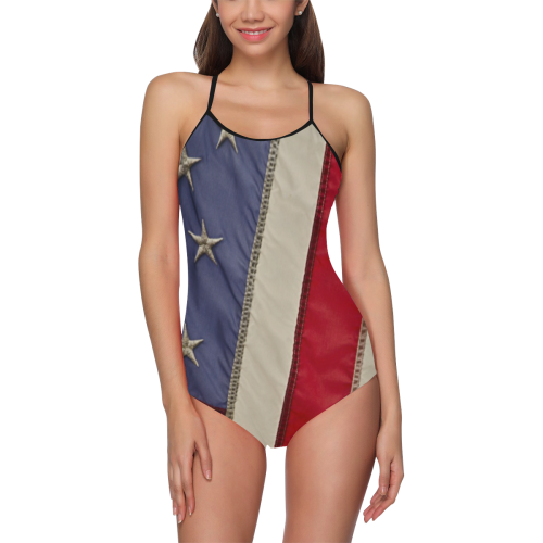 USA Flag Strap Swimsuit ( Model S05)