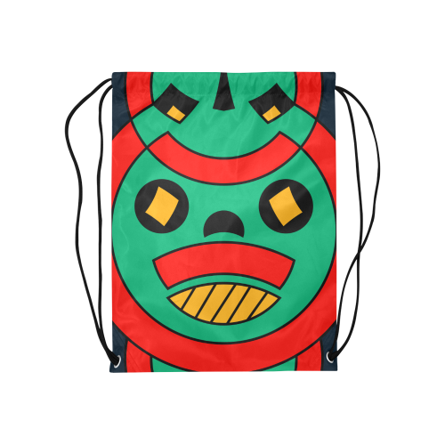 African Scary Tribal Medium Drawstring Bag Model 1604 (Twin Sides) 13.8"(W) * 18.1"(H)