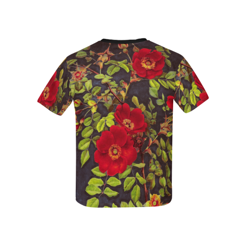 flowers #flowers #pattern #flora Kids' All Over Print T-Shirt with Solid Color Neck (Model T40)