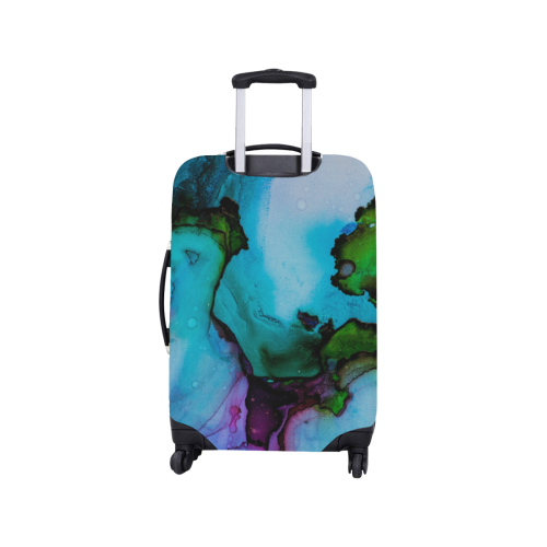Blue green ink Luggage Cover/Small 18"-21"