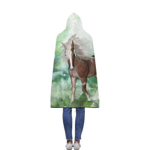 Horse in a fantasy world Flannel Hooded Blanket 50''x60''