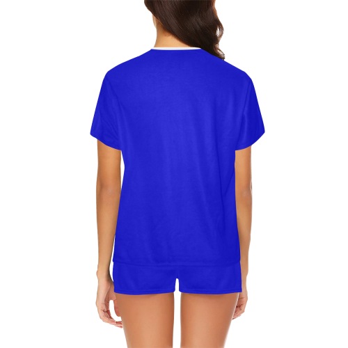 color medium blue Women's Short Pajama Set