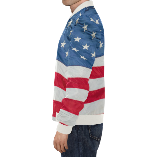american flag-page001 All Over Print Bomber Jacket for Men/Large Size (Model H19)